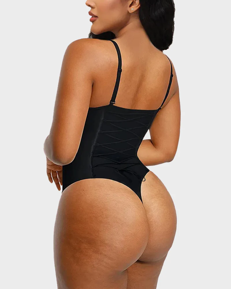 Back Lace-Up Seamless Shapewear Bodysuit - Image 2