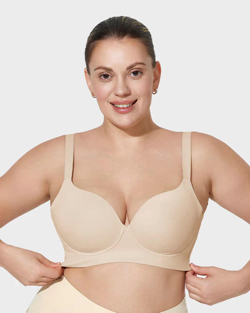 Back Smoothing Push-Up Plunge Bra - Image 4