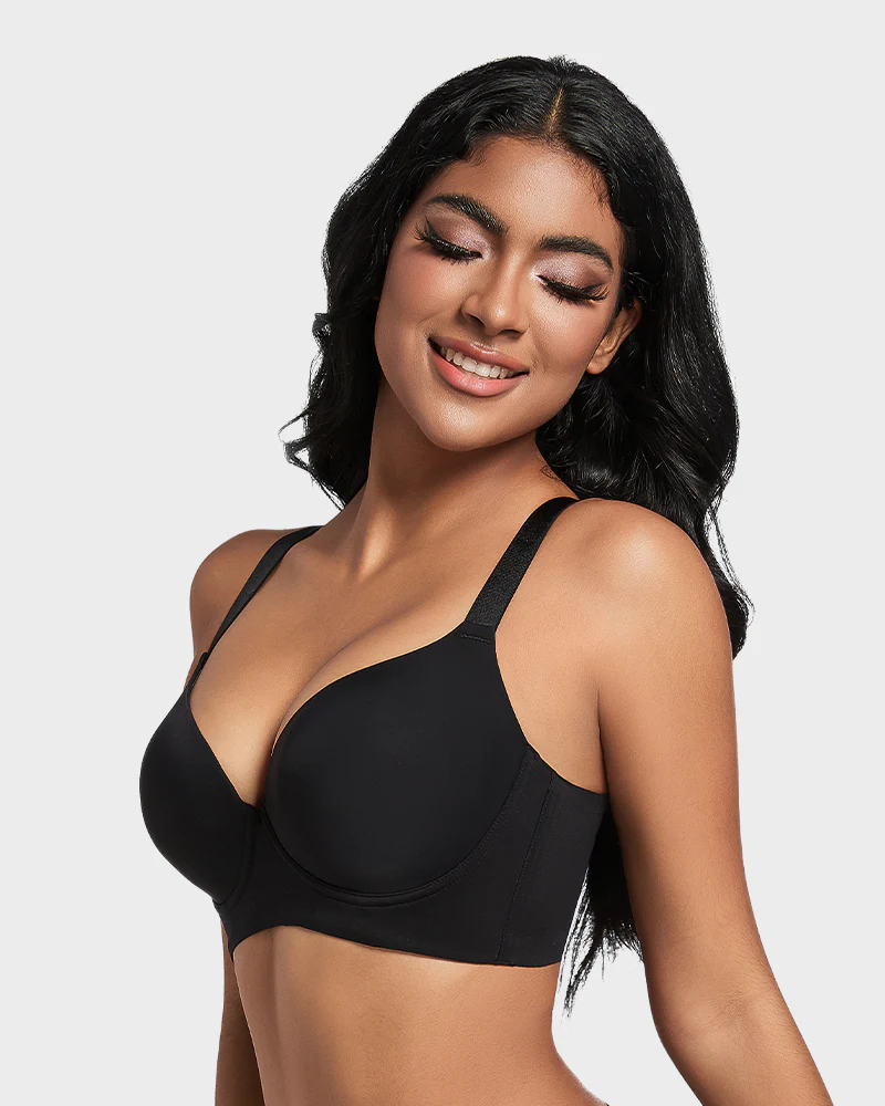 Back Smoothing Push-Up Plunge Bra - Image 9