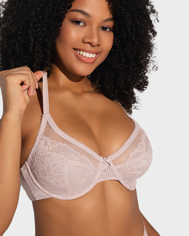 Full Coverage Lace Minimizer Bra - Petal - Image 10