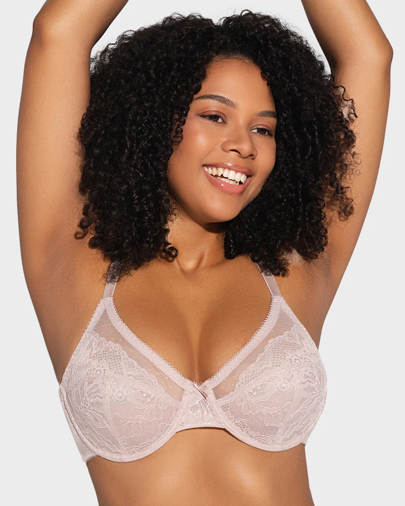 Full Coverage Lace Minimizer Bra - Petal - Image 11