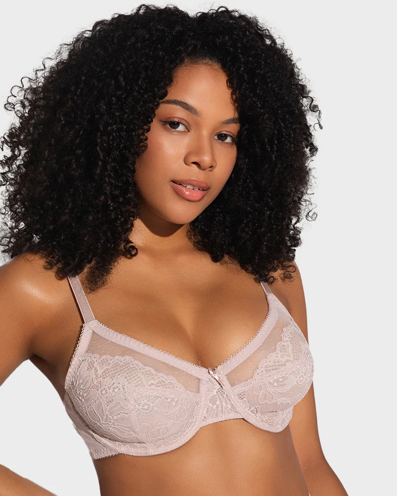 Full Coverage Lace Minimizer Bra - Petal - Image 13
