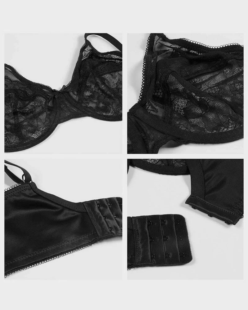 Full Coverage Lace Minimizer Bra - Petal - Image 17