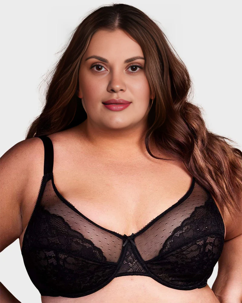 Full Coverage Lace Minimizer Bra - Petal - Image 5