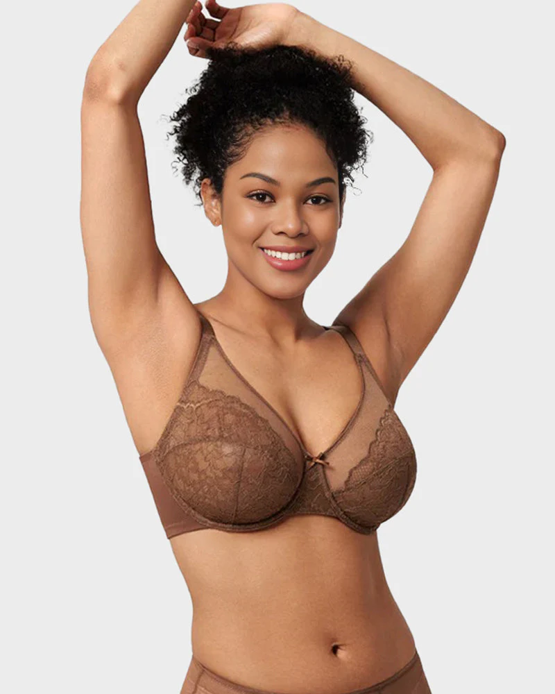 Full Coverage Lace Minimizer Bra - Petal - Image 6
