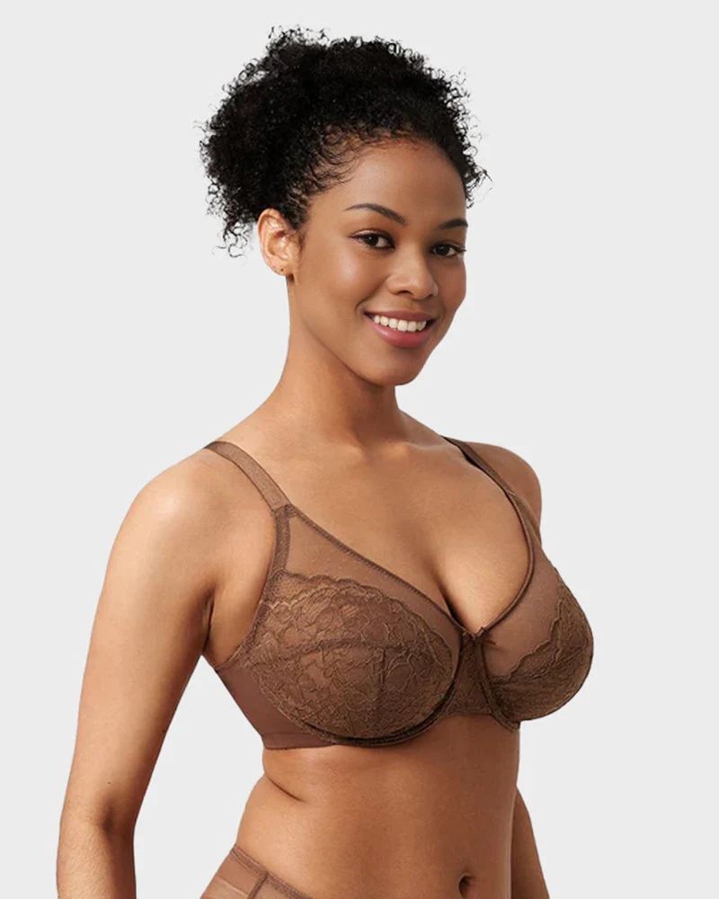Full Coverage Lace Minimizer Bra - Petal - Image 7