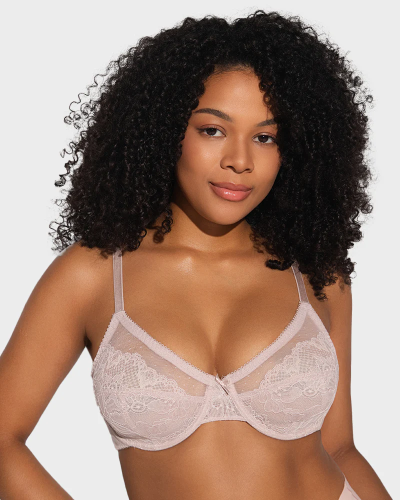 Full Coverage Lace Minimizer Bra - Petal - Image 9