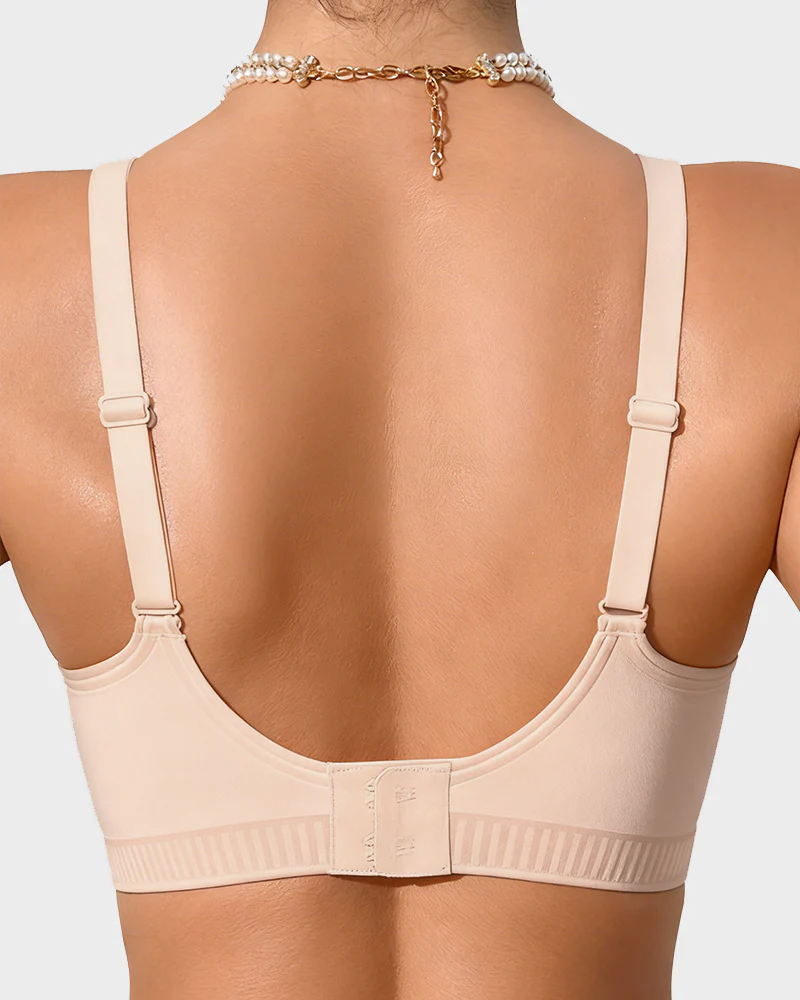 Deep-V Velvet Trim Wireless Push-Up Bra - Image 9
