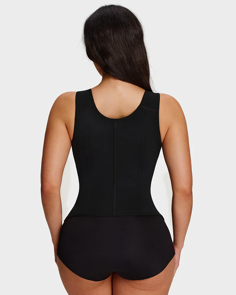 Double-Layer Tummy Control Waist Shaper Girdle With Bra - Image 12