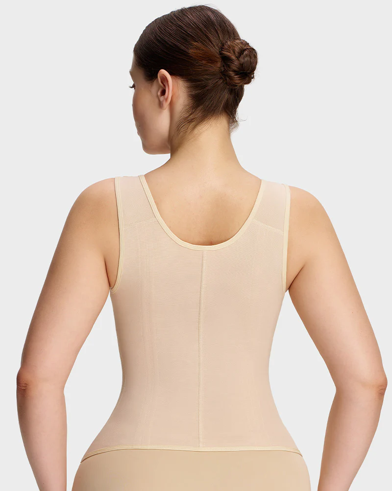 Double-Layer Tummy Control Waist Shaper Girdle With Bra - Image 4