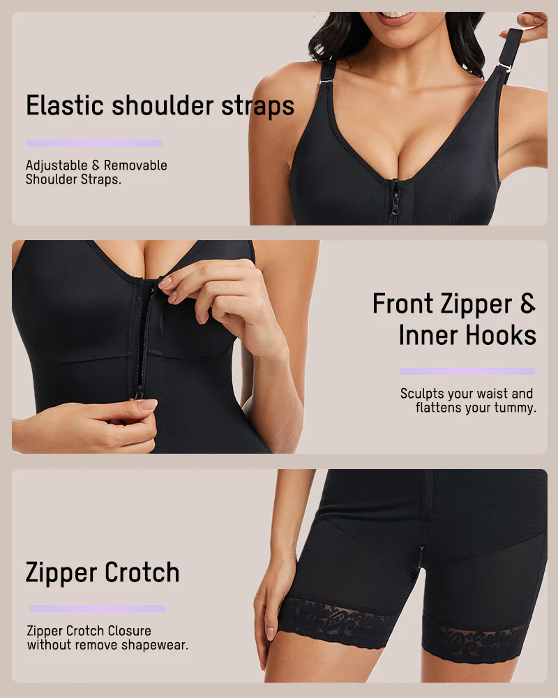 Double-Layer Tummy Control Waist Shaper Girdle With Bra - Image 9
