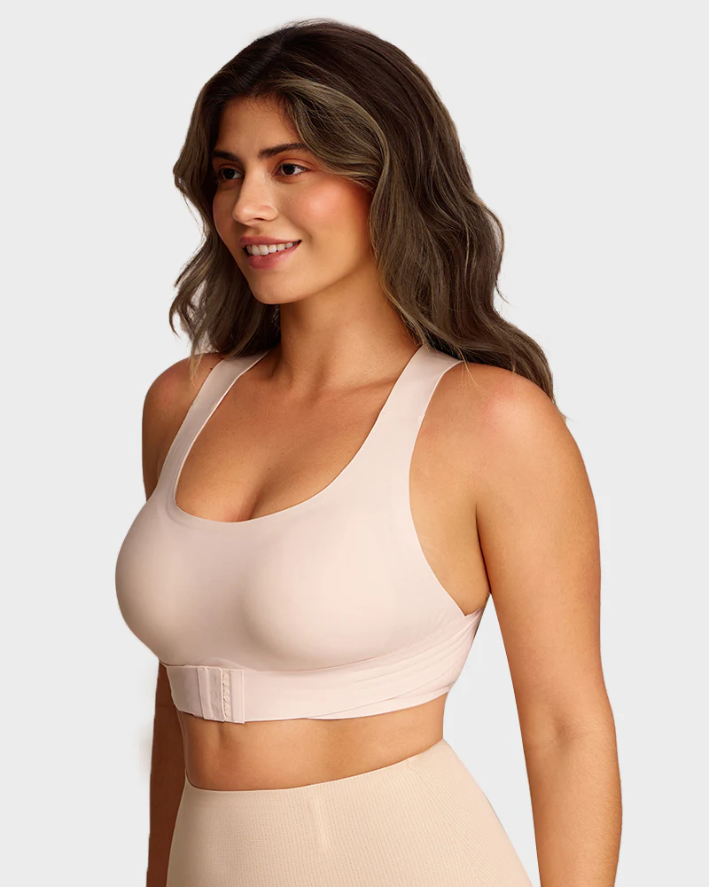 Front Closure Cross-Back Wireless Posture Bra - Image 3