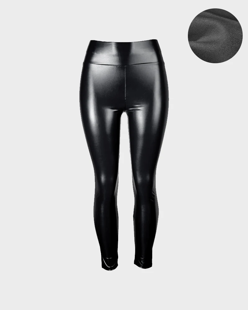 High-Waist Faux Leather Leggings - Image 12