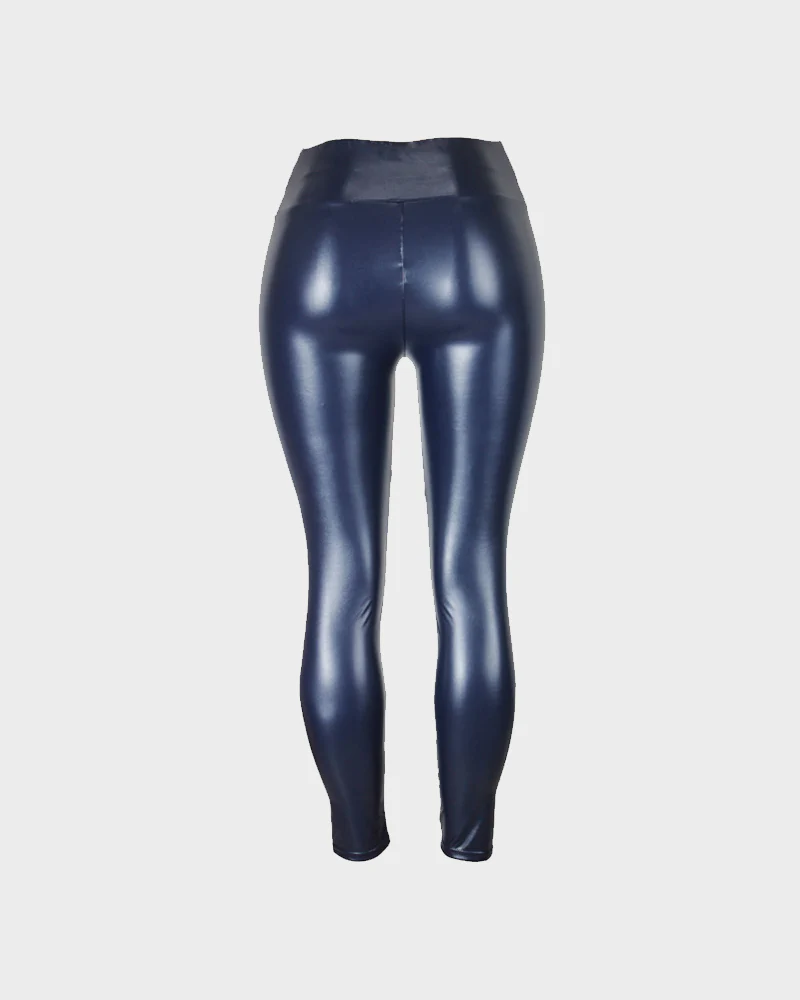 High-Waist Faux Leather Leggings - Image 23