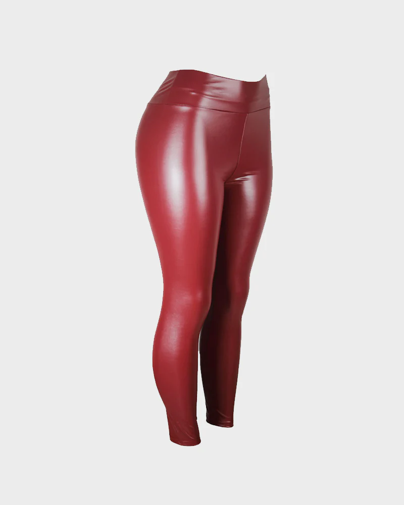 High-Waist Faux Leather Leggings - Image 25