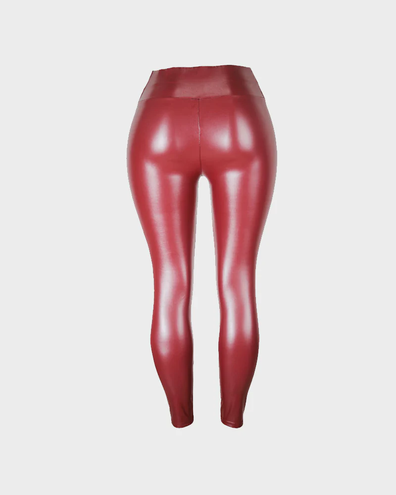 High-Waist Faux Leather Leggings - Image 26