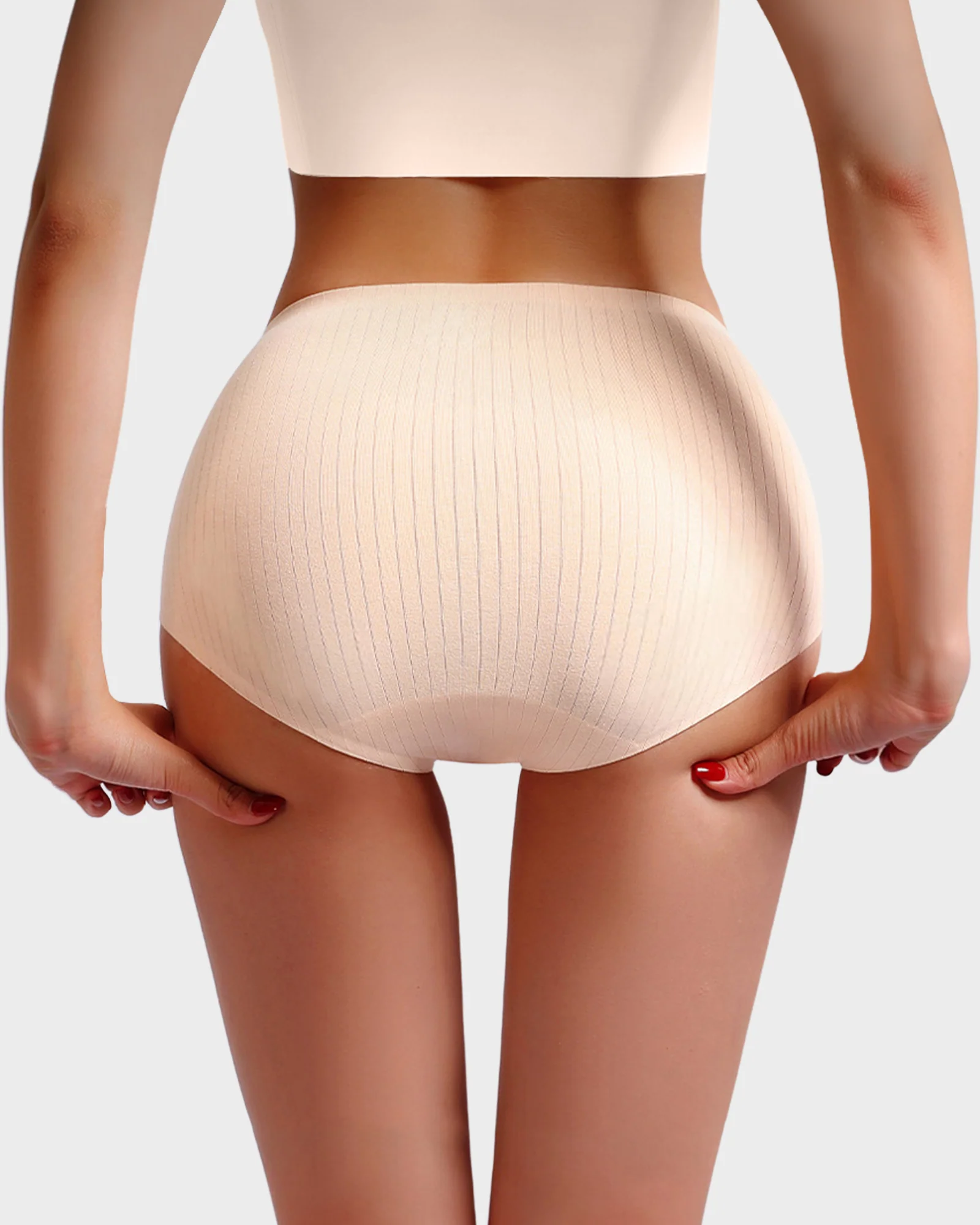 High-Waisted Cotton Seamless Lifting Briefs (4 Pack) - Image 4