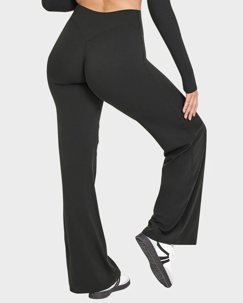 High-Waisted Elastic Wide-Leg Lounge Yoga Pants - Image 6