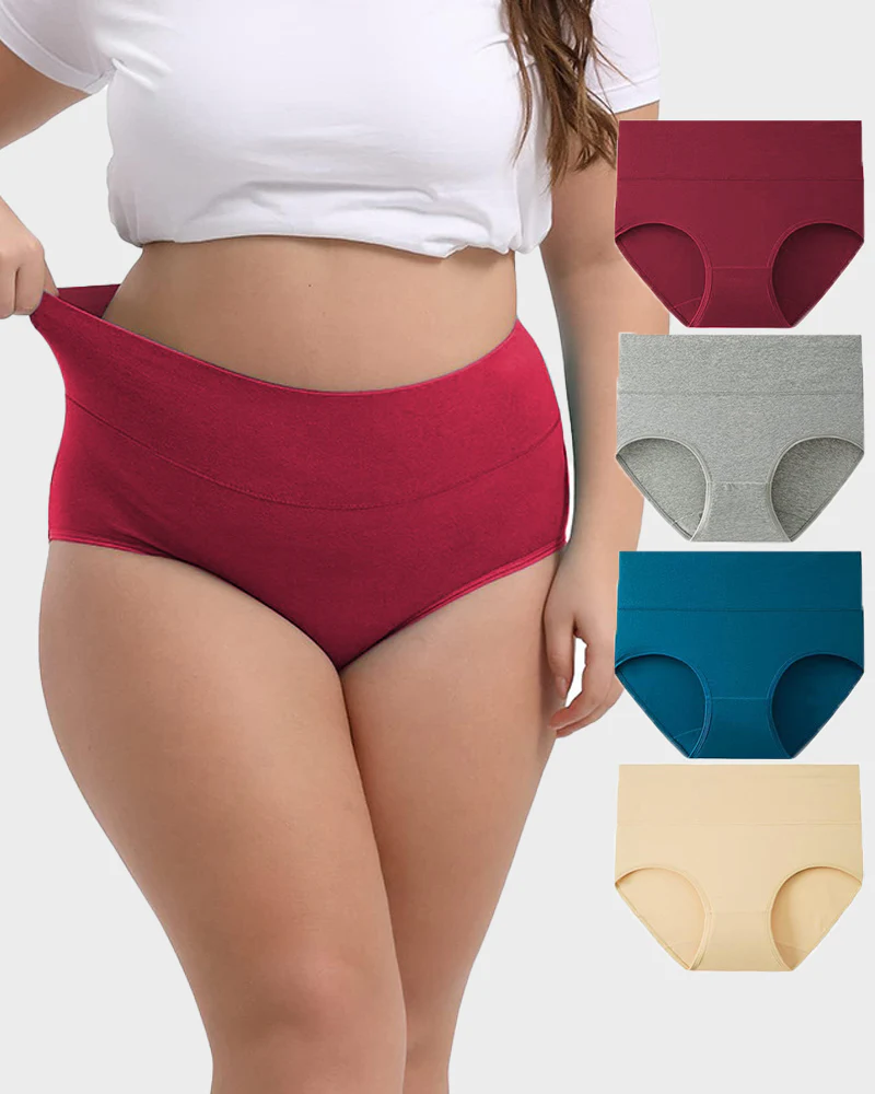 High-Waisted Full Coverage Cotton Briefs(4 pack) - Image 12