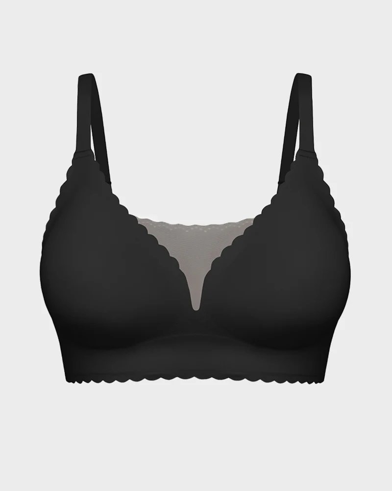 Lace Scalloped Wireless Seamless Push-Up Bra - Image 19