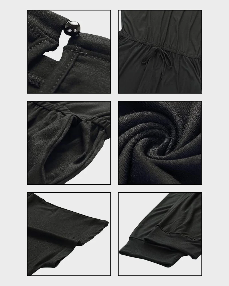 Off-Shoulder Short Sleeve Beam Foot Jumpsuit - Image 6