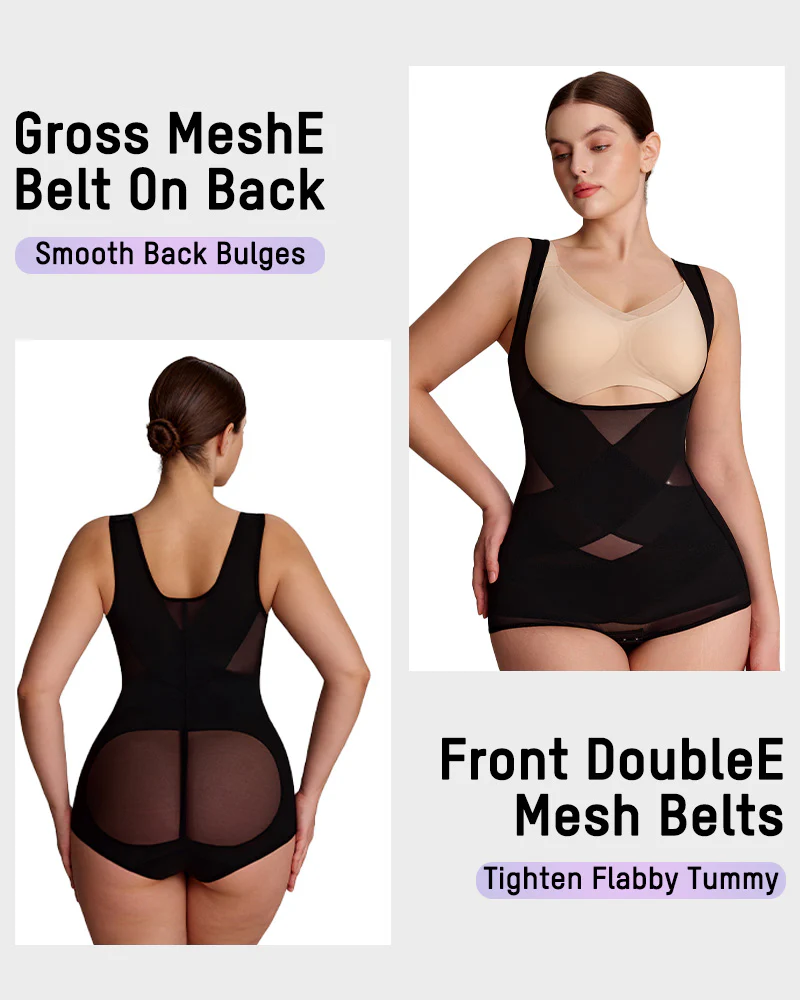 Open Bust Cross Compression Body Shaper - Image 12