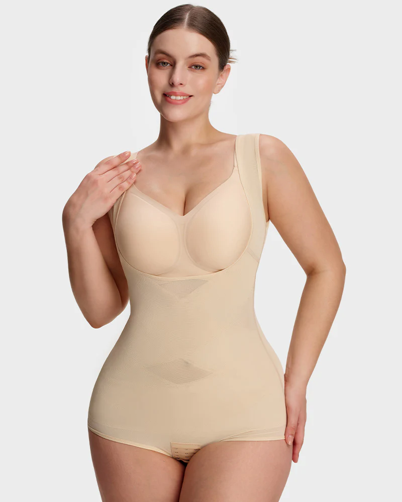 Open Bust Cross Compression Body Shaper - Image 4