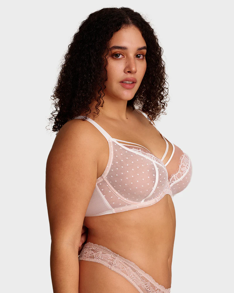 Plus Size Lace Full Coverage Minimizer Bra - Image 10