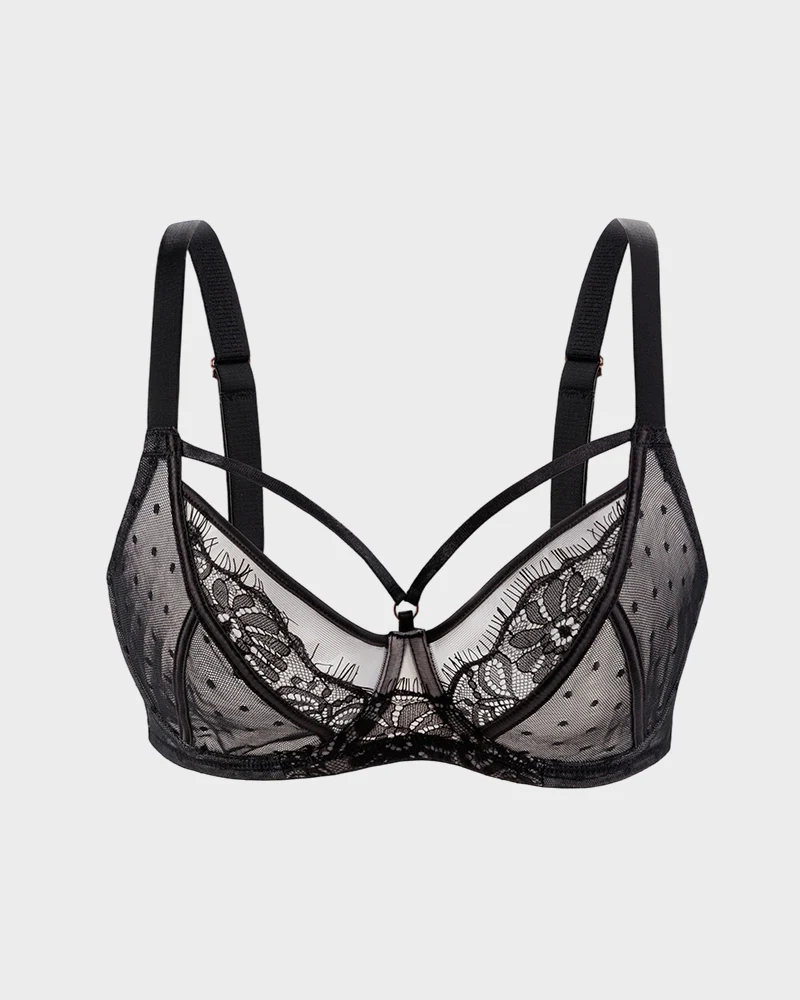 Plus Size Lace Full Coverage Minimizer Bra - Image 16