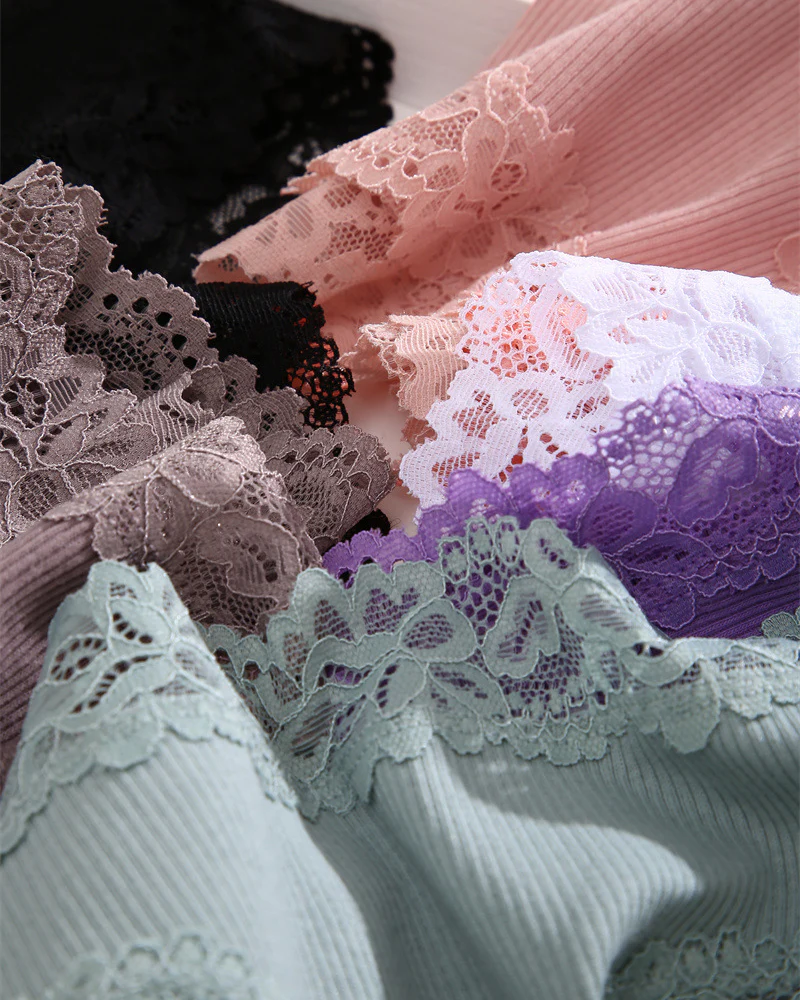 Ribbed Cotton Lace Mid-Rise Panty (9 pack） - Image 16