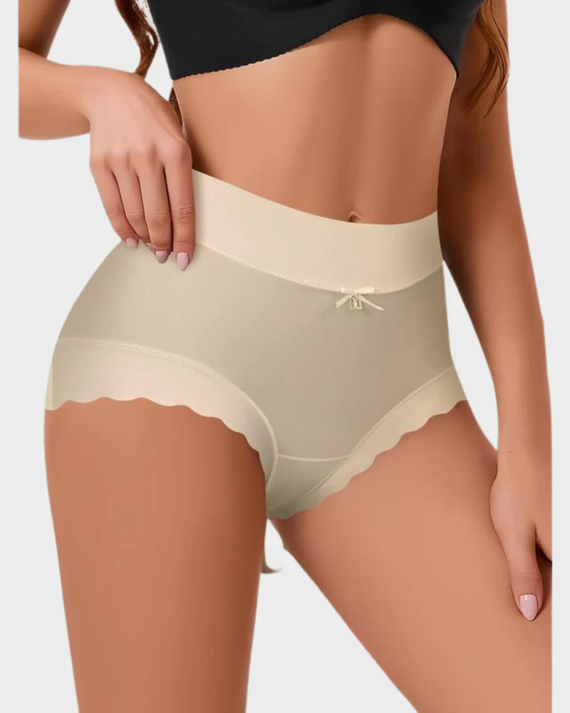 Silky High-Waist Seamless Briefs With Scalloped Edges (6 pack) - Image 3