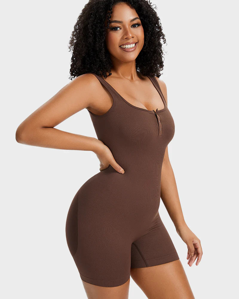 Snap Button Shaping Shorts Bodysuit - Image 2