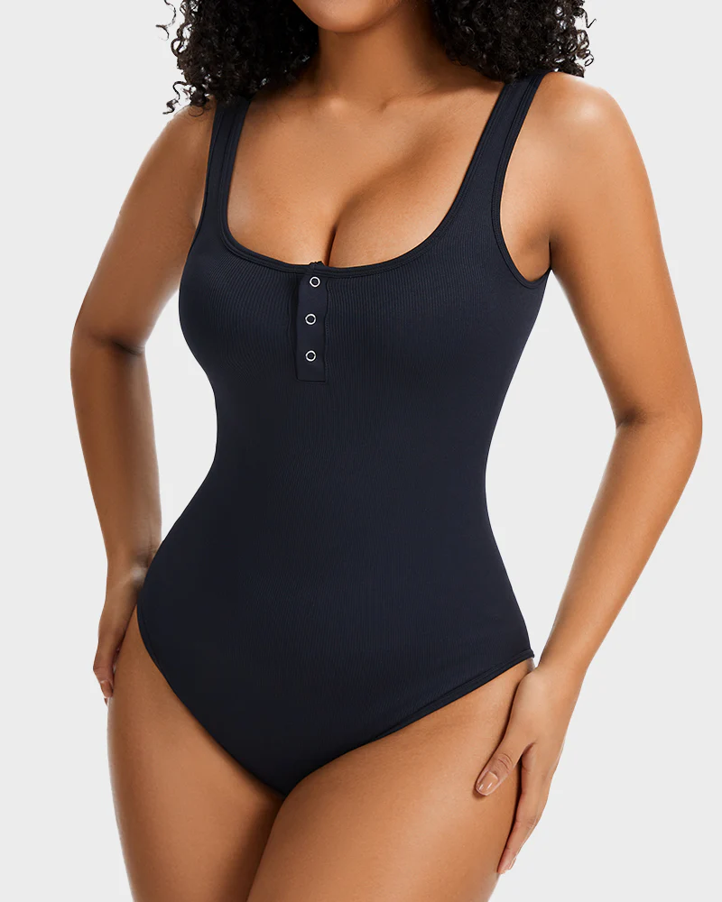 Snap Button Triangle Shaping Bodysuit - Image 8