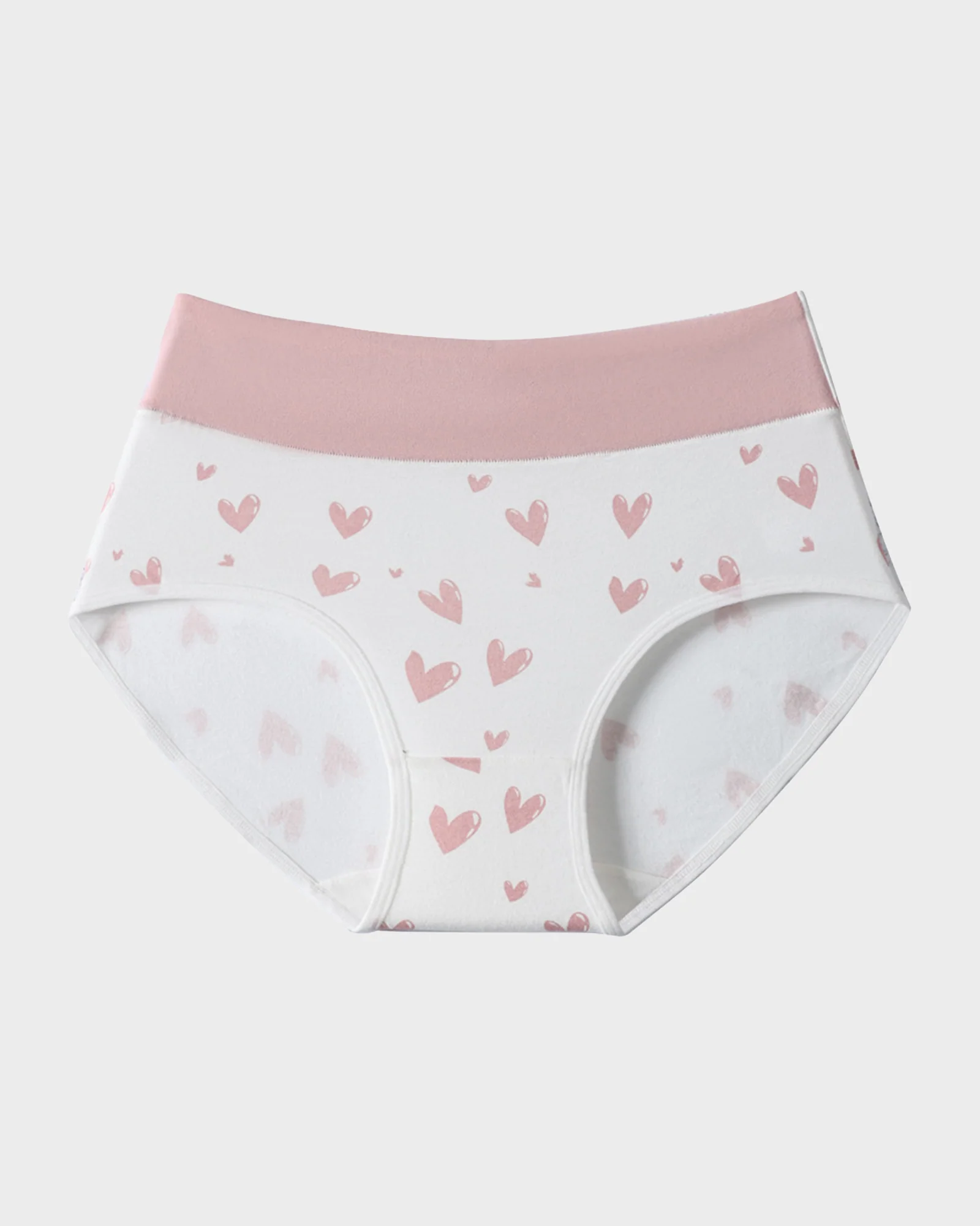 Soft Cotton Heart Print High-Waist Panties (6 Pack) - Image 12