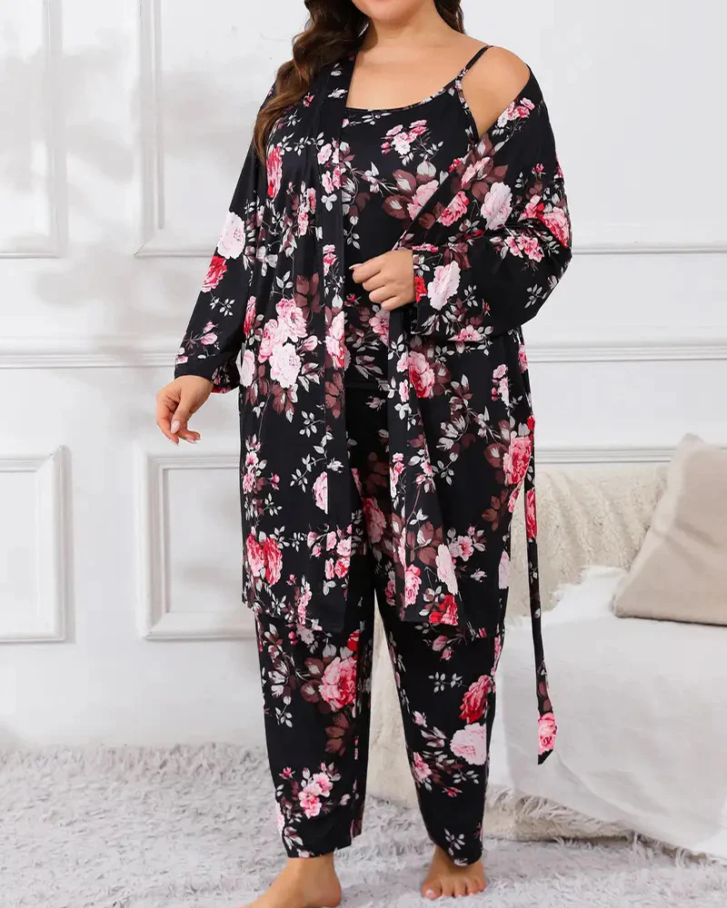Soft & Silky 3-Piece Floral Pajama Set - Image 5