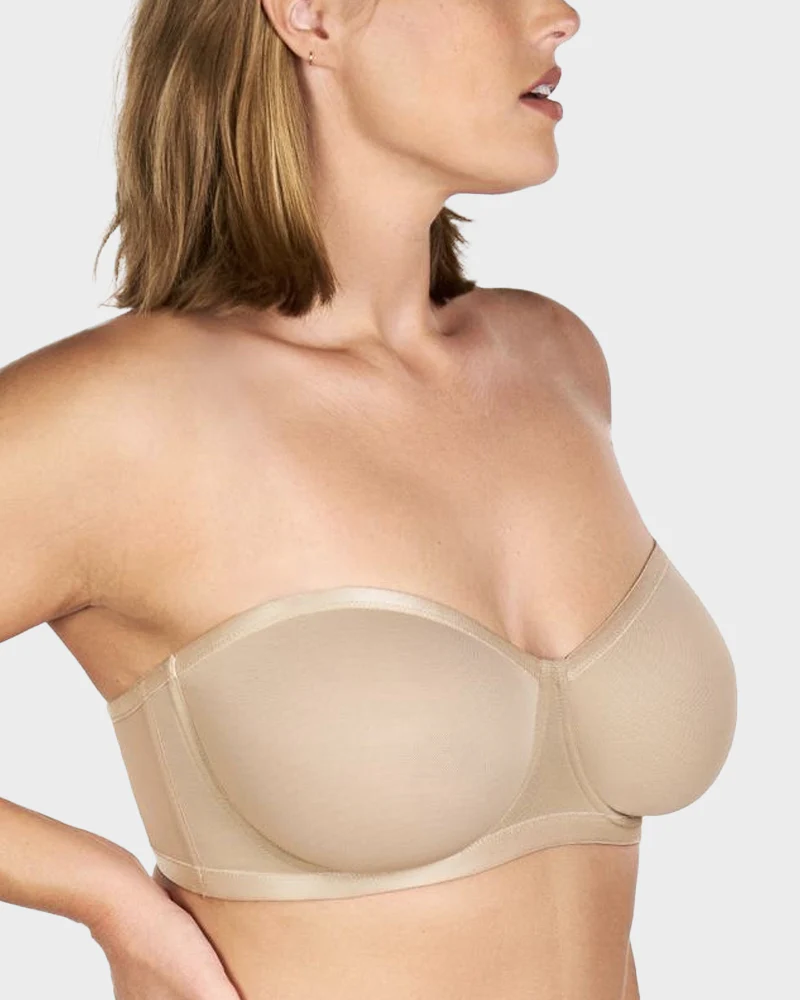 Strapless Mesh Underwire Balconette Bra - Image 4