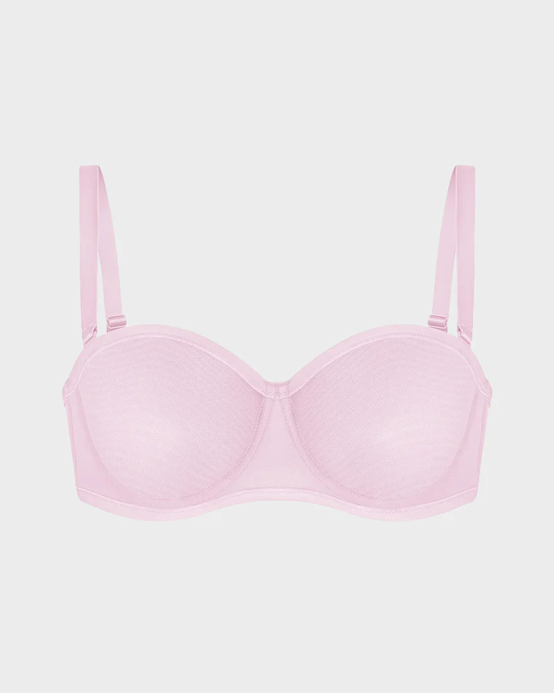 Strapless Mesh Underwire Balconette Bra - Image 9