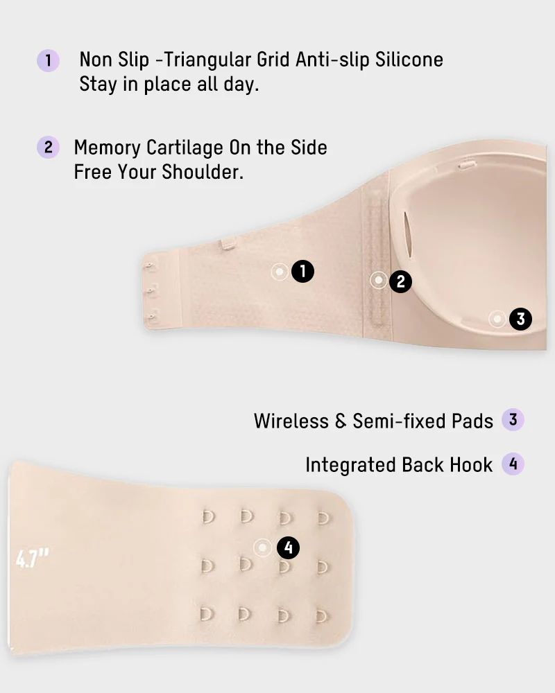 Strapless Wireless Padded Bandeau Bra - Image 5
