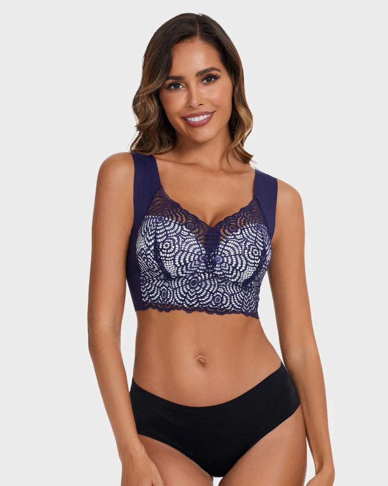 Stretch Lace Cut-Out Bra - Image 20
