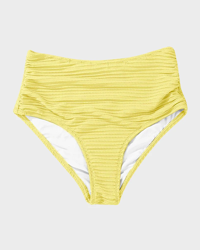 Textured Knot-Front High-Waisted Bikini Set - Image 29