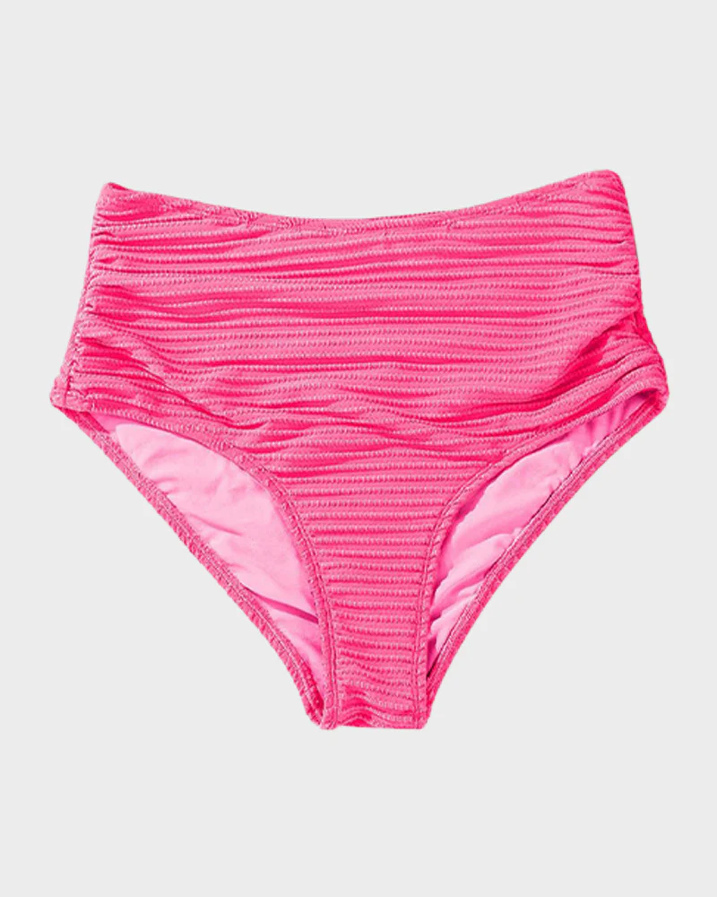 Textured Knot-Front High-Waisted Bikini Set - Image 36