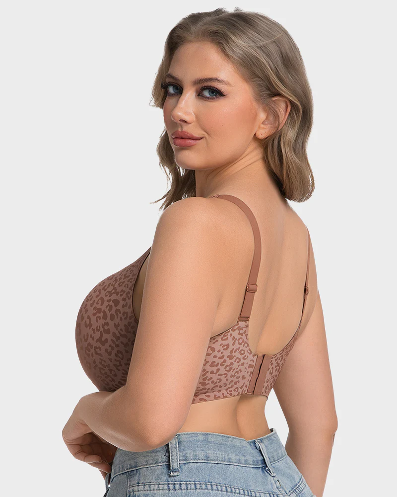 Wireless Leopard V-Neck Contour Bra - Image 4