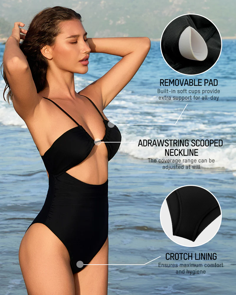 Women's One Piece Flattering Cheeky High Cut Out Cute Swimsuit - Image 31