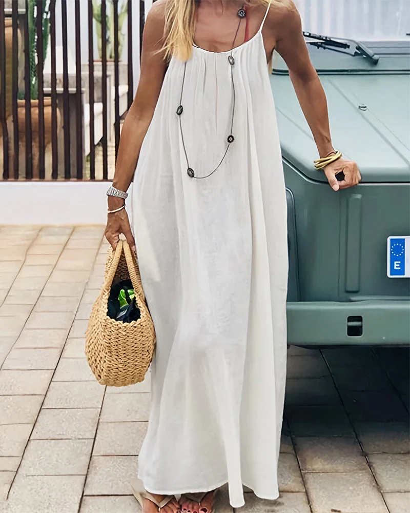 Women's Solid Color Backless Cami Dress - Image 14