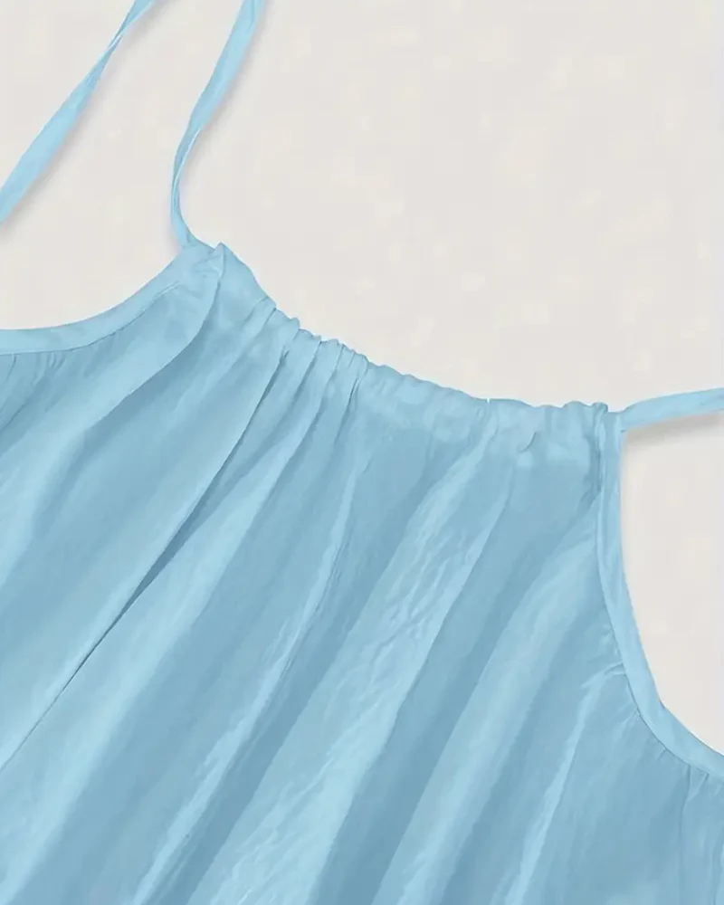Women's Solid Color Backless Cami Dress - Image 24
