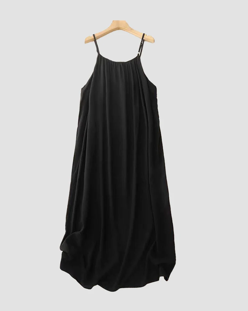 Women's Solid Color Backless Cami Dress - Image 4