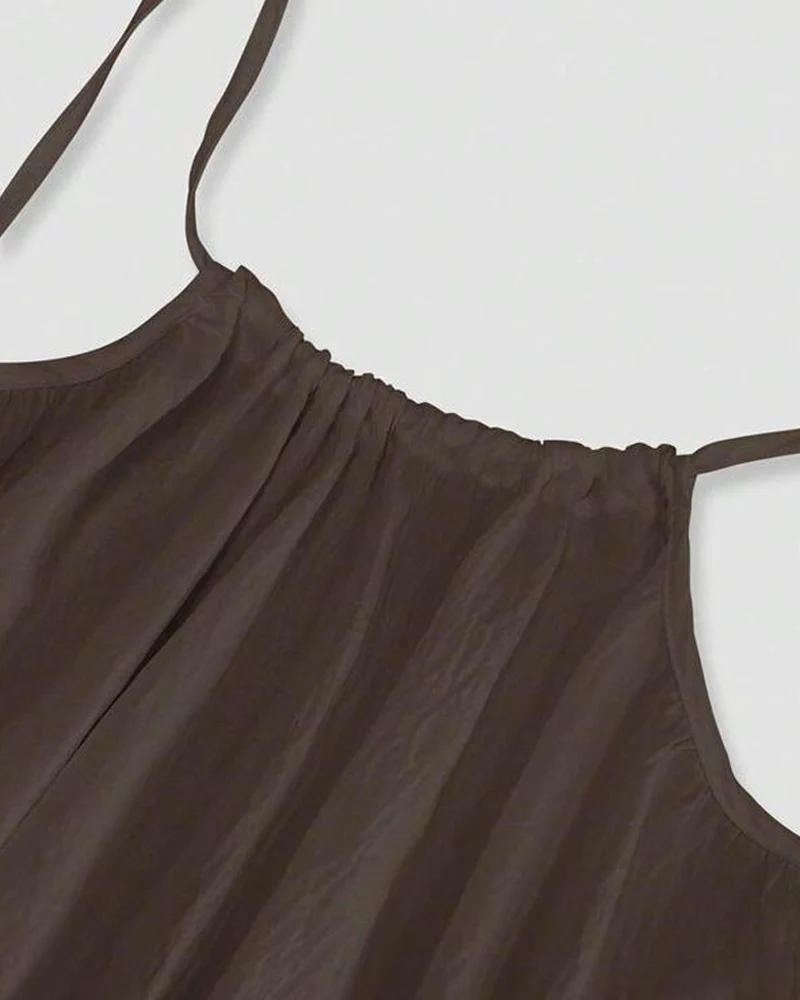 Women's Solid Color Backless Cami Dress - Image 9